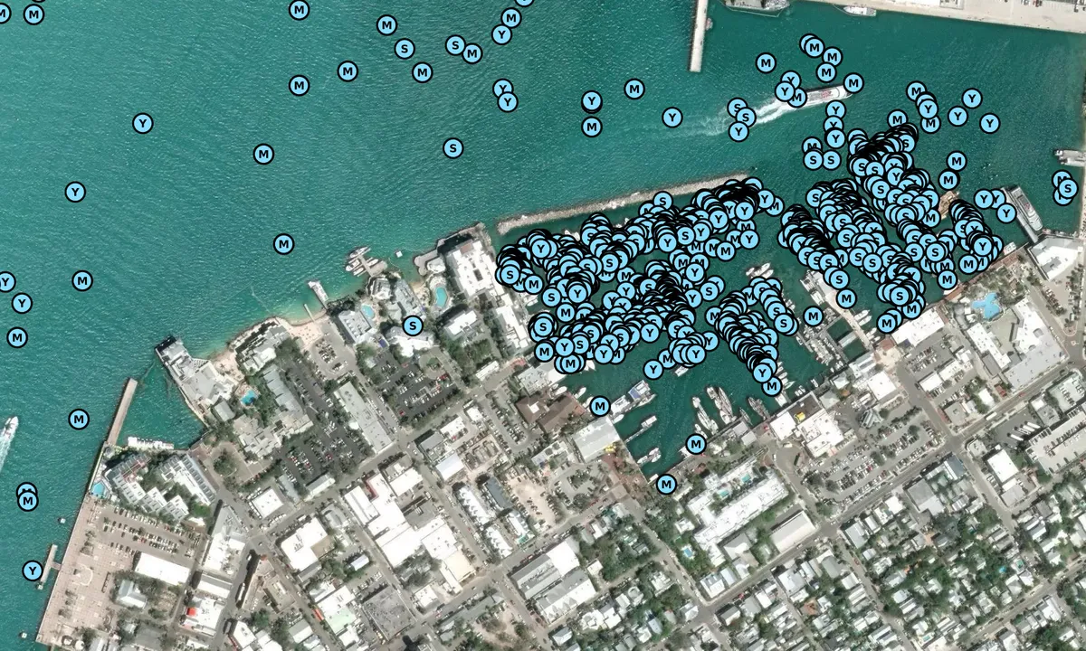 Satelite image of A and B Marina
