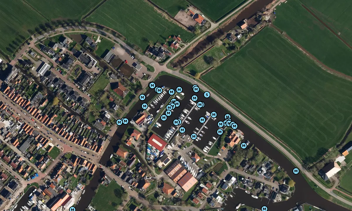 Satelite image of Aanlegplaatsen Passanten Algeraburren Workum