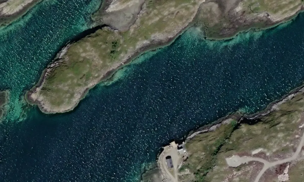 Satelite image of Abelvær alternative anchorage
