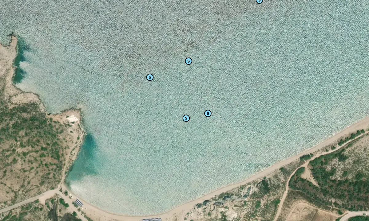 Satelite image of Achivadolimni Beach