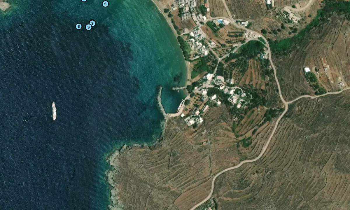 Satelite image of Ag. Romanos, Tinos