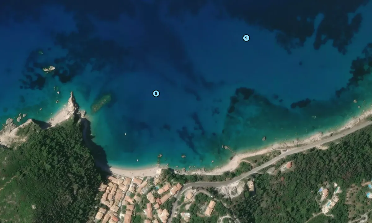 Satelite image of Agios nikitas beach