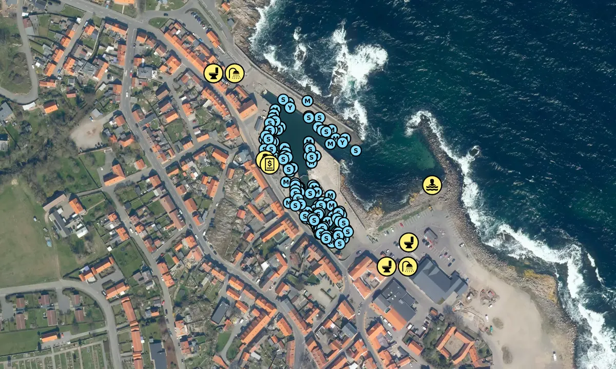 Satelite image of Allinge Havn