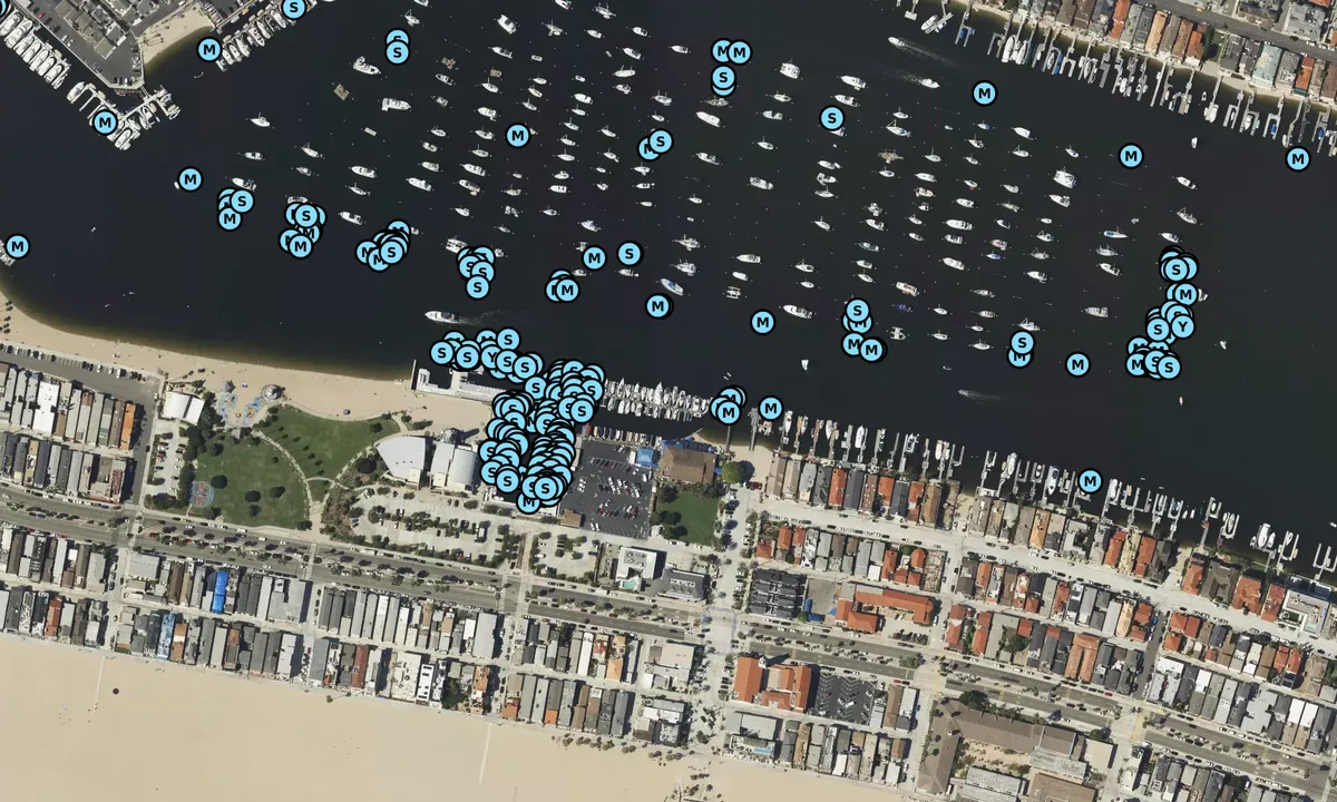 Satelite image of American Legion Yacht Club - Huntington Beach
