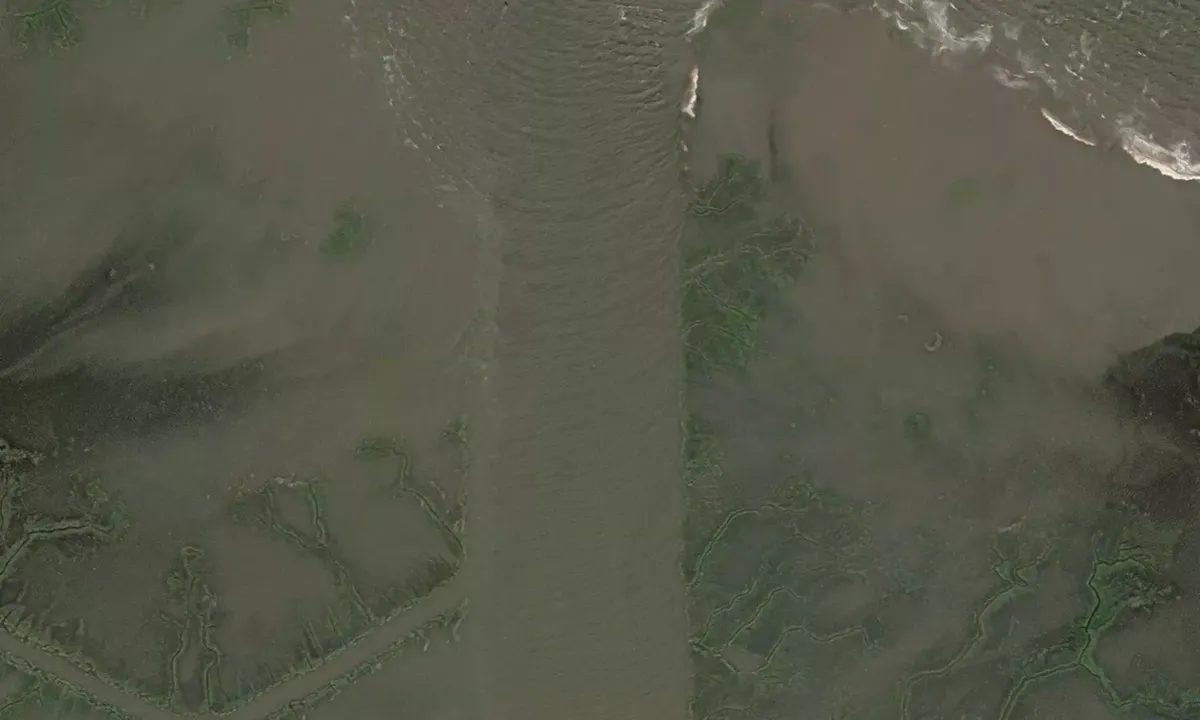 Satelite image of Anchorage in Floyd Cut