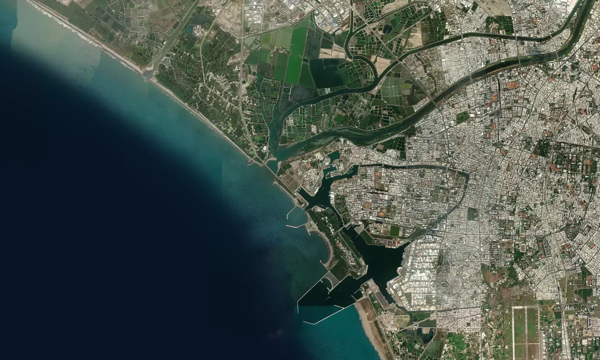 Flyfoto av AnPing Harbor