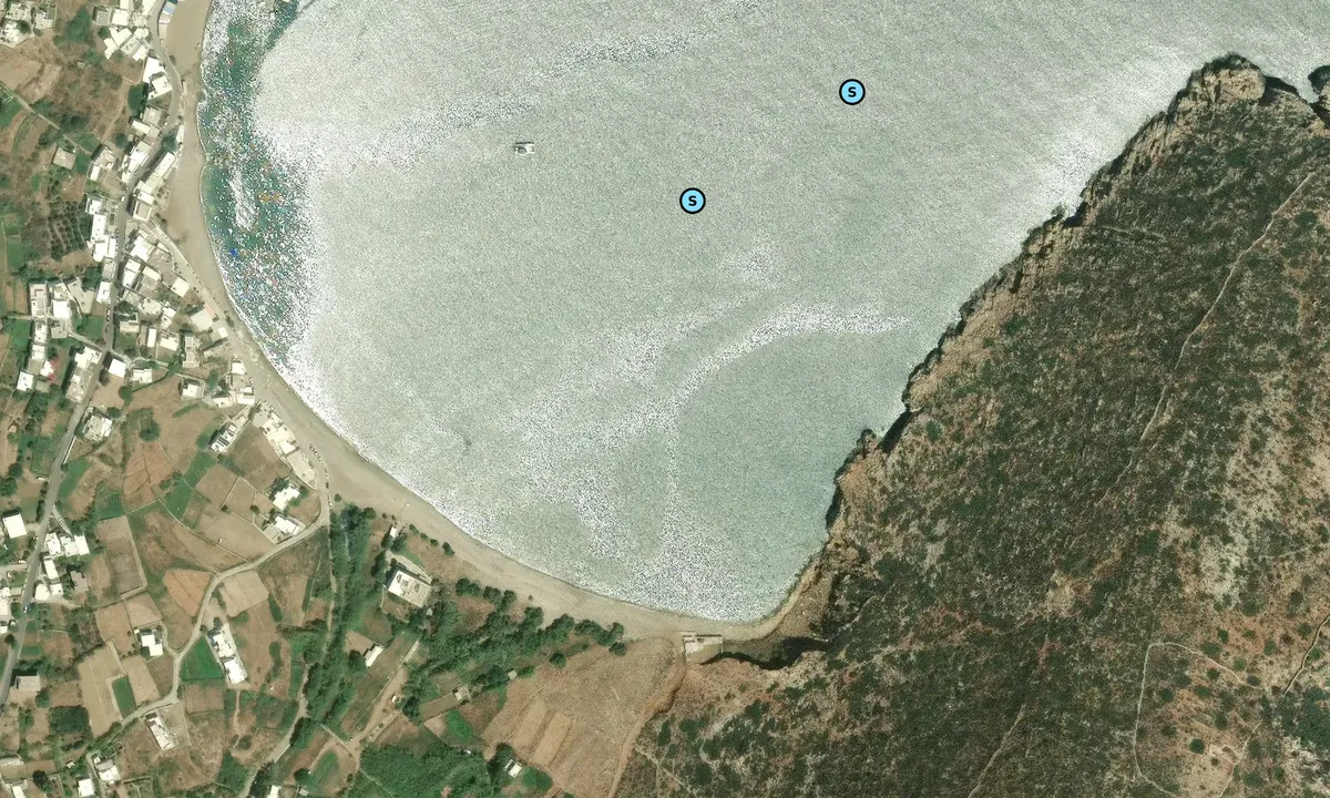 Satelite image of Apollonas Beach