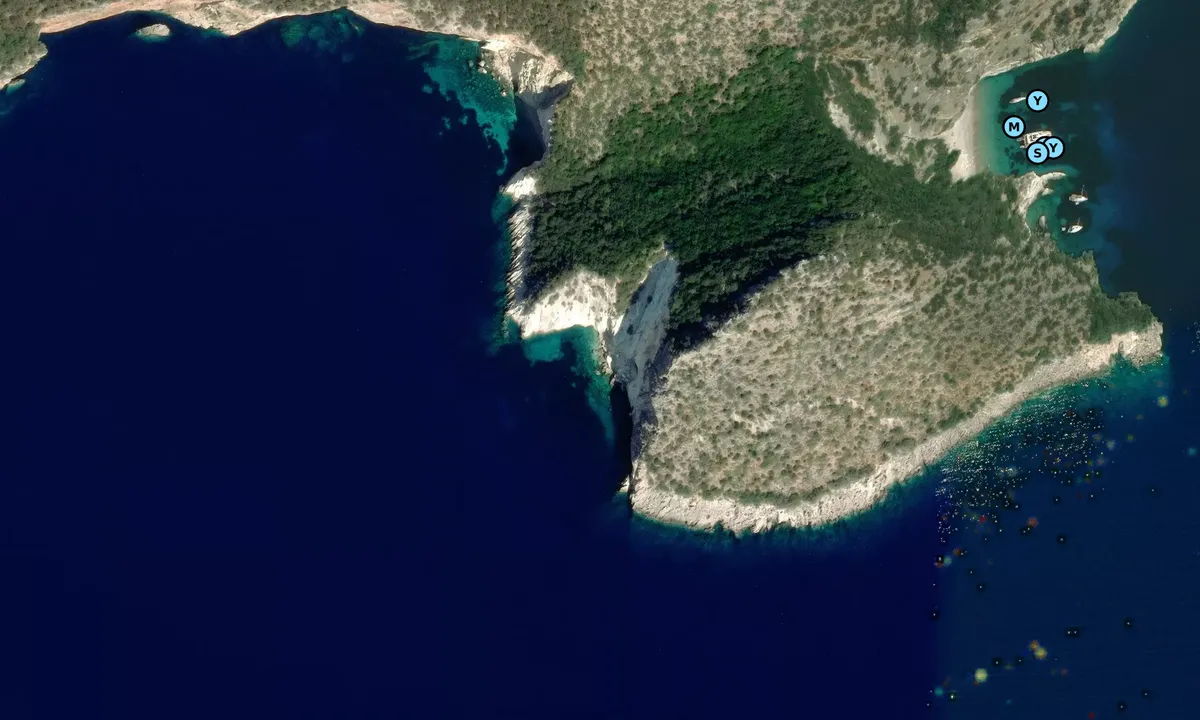 Satelite image of Atokos anchorage