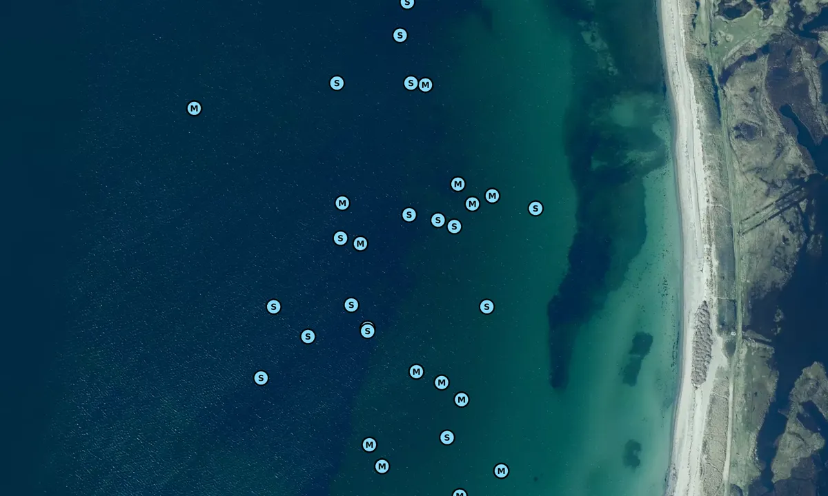 Satelite image of Bagenkop anchorage - north