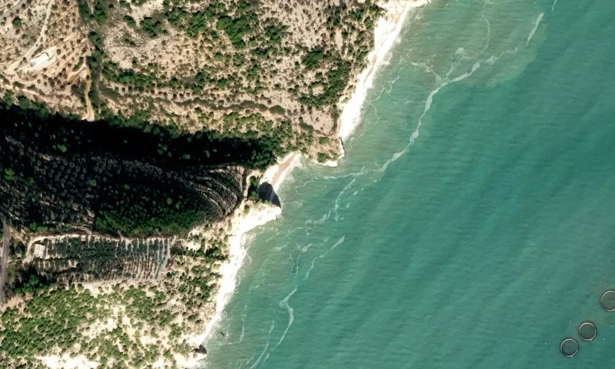 Satelite image of Baia Rossa