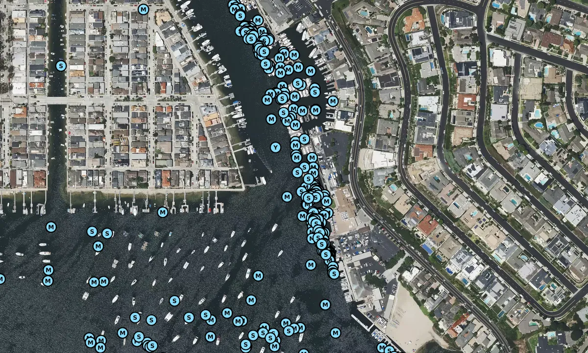Satelite image of Balboa Yacht Club - Newport Beach