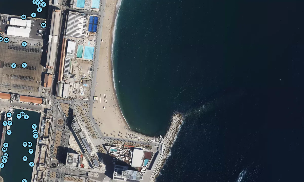 Satelite image of Barceloneta