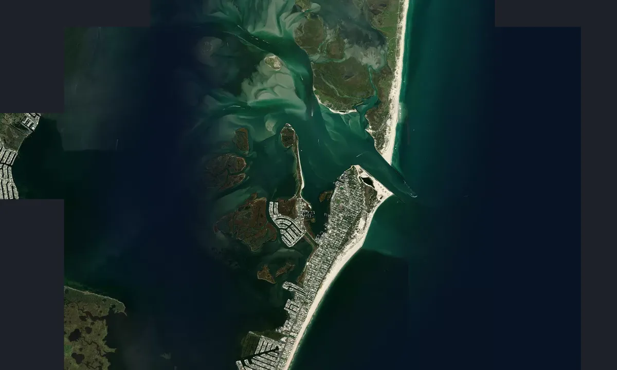 Flyfoto av Barnegat Inlet