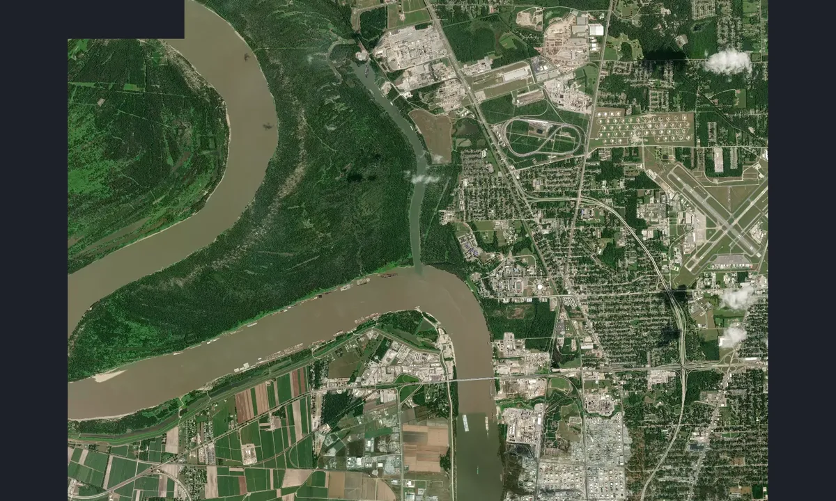 Flyfoto av Baton Rouge Harbor