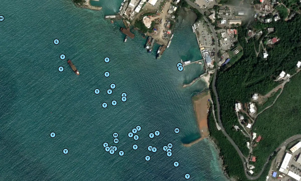 Satelite image of Baughers Bay - Road Town