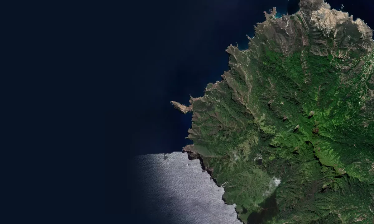 Flyfoto av Bay de Vaiehu