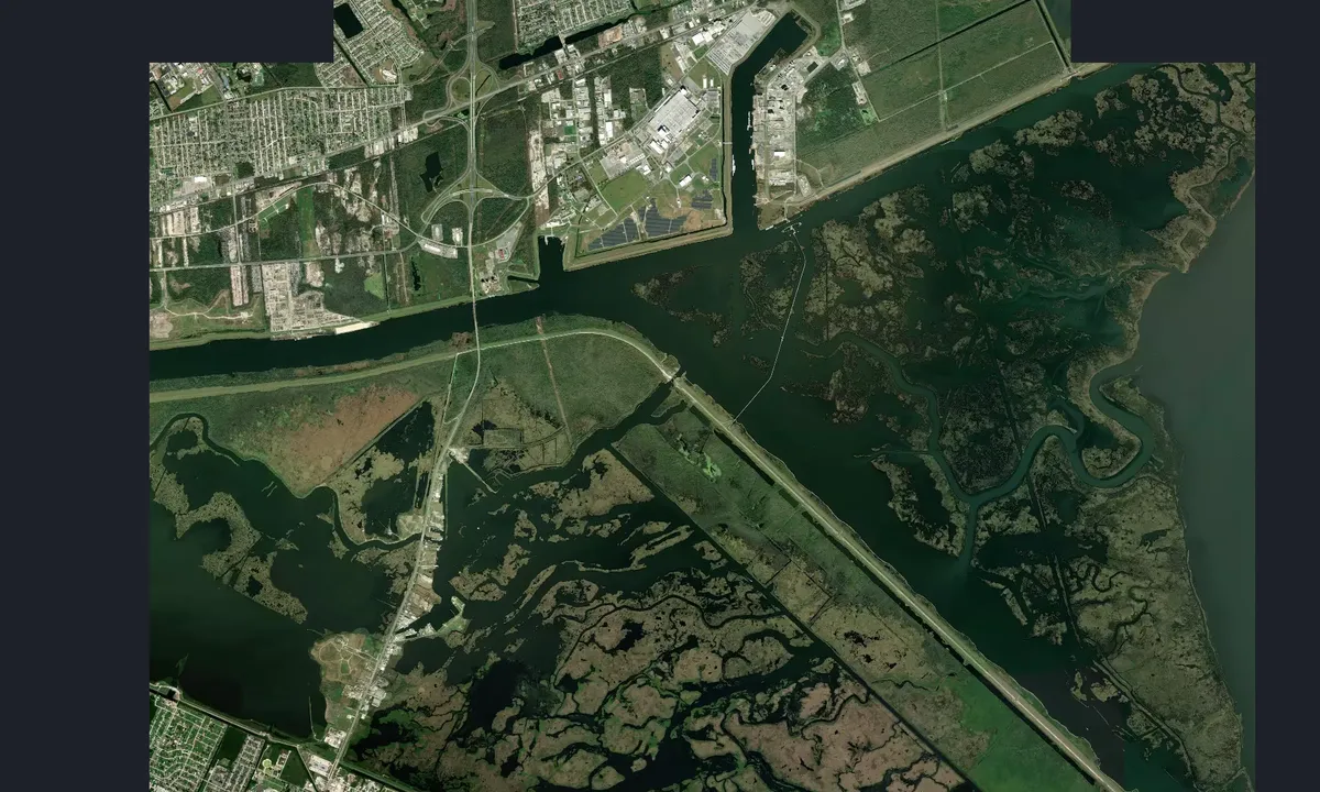 Flyfoto av Bayou Bienvenue