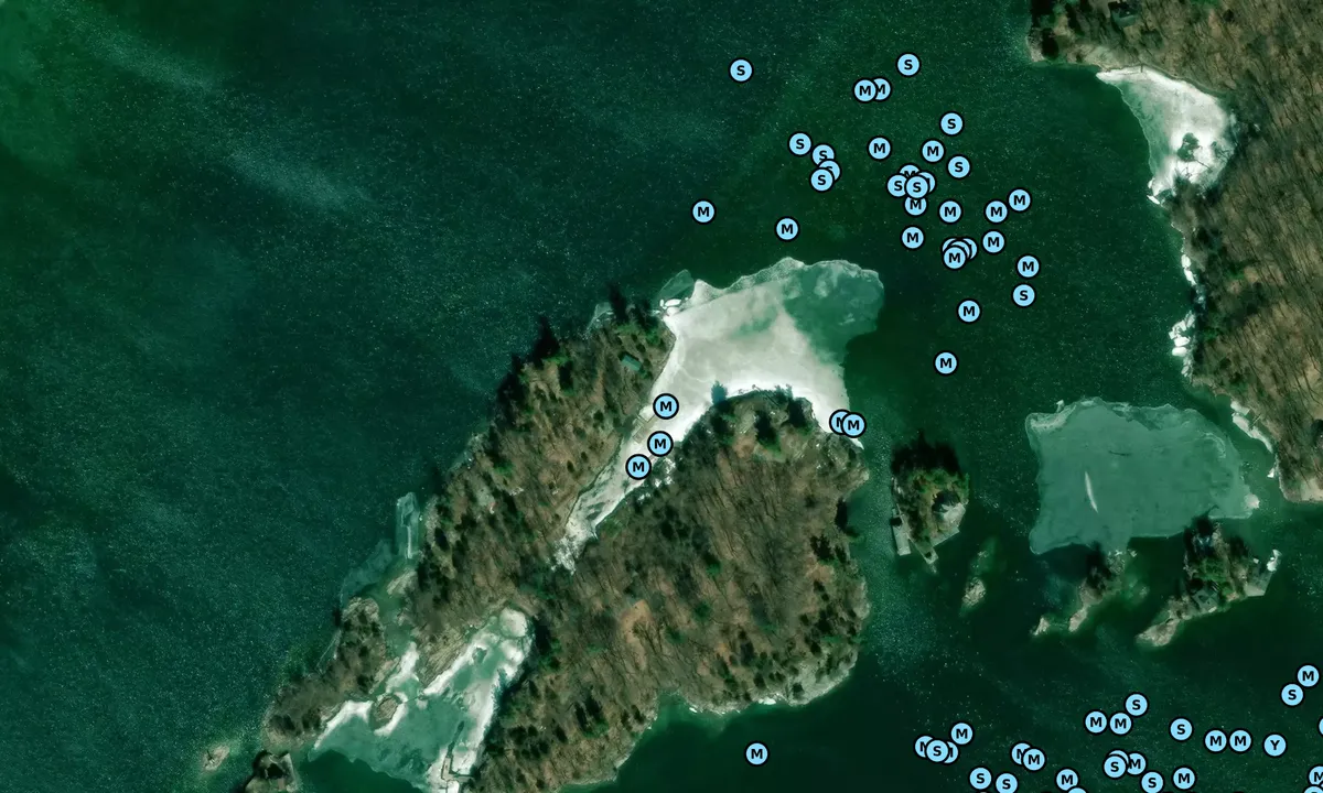 Satelite image of Beau Rivage Island - Northeast Dock (Parks Canada)