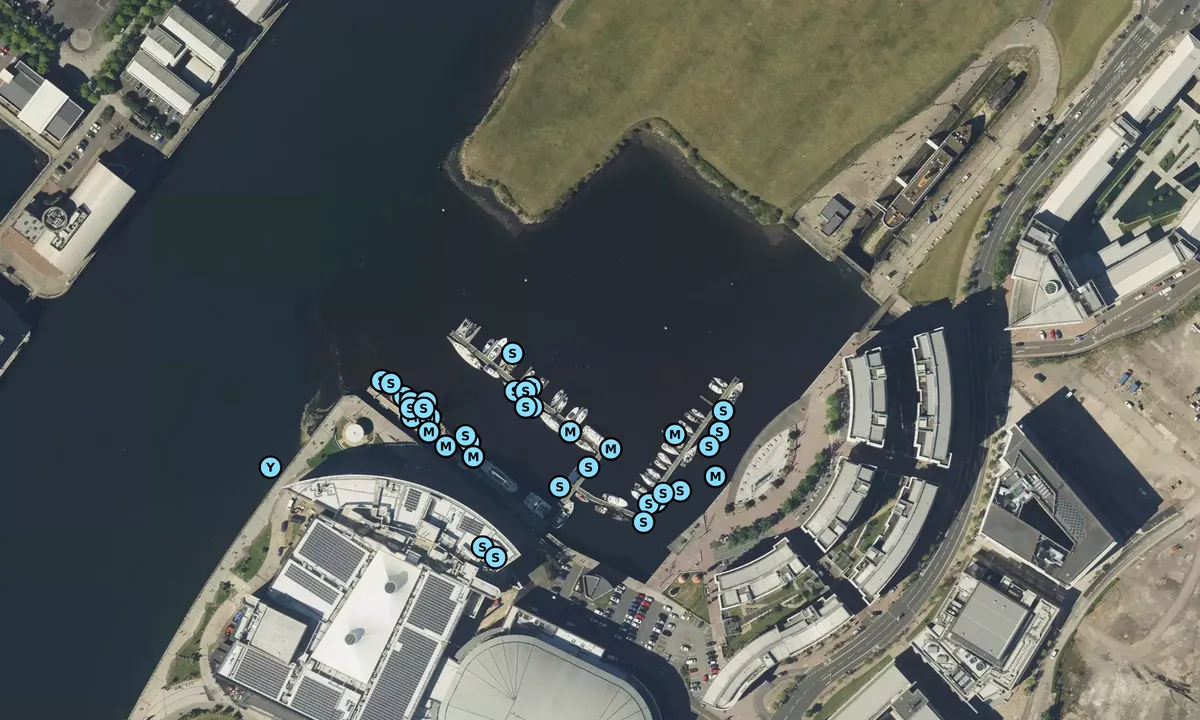 Satelite image of Belfast Harbour Marina - Northern Ireland
