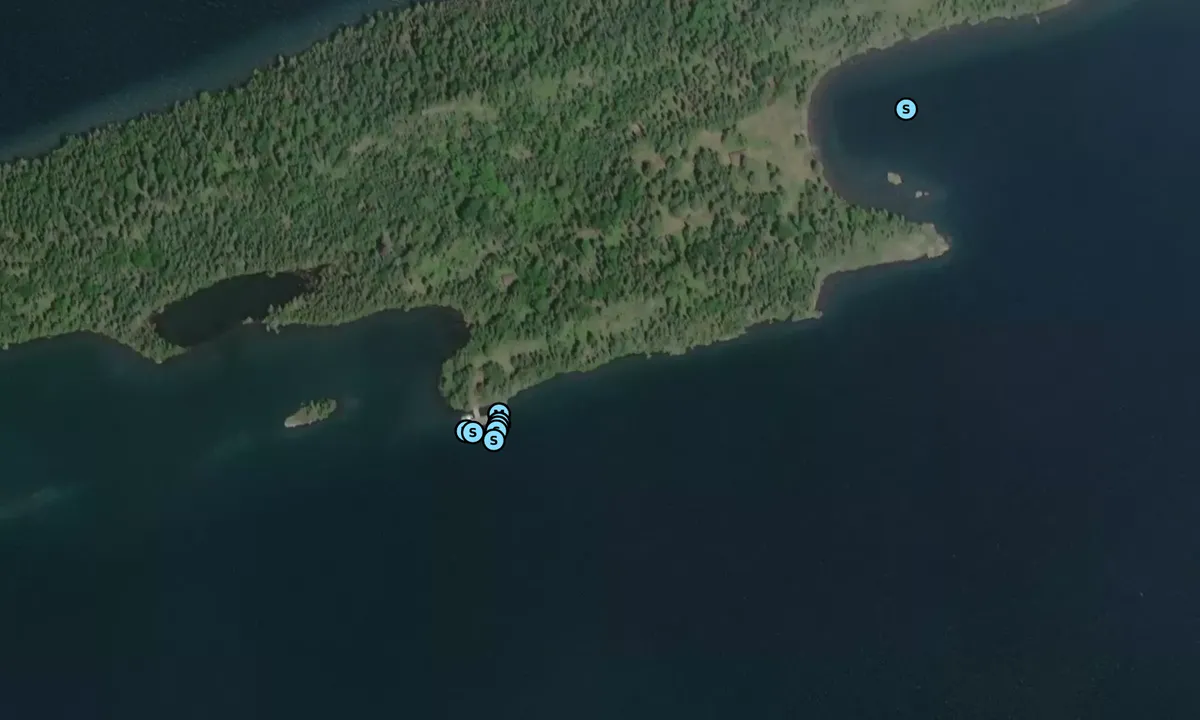 Satelite image of Belle Isle - Keweenaw