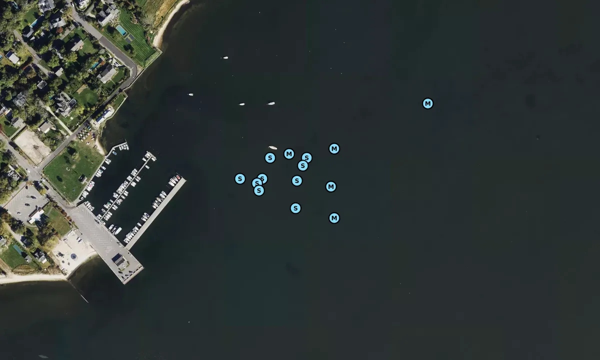 Satelite image of Bellport Bay Yacht Club