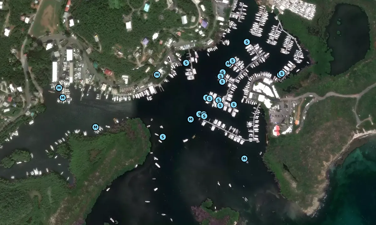 Satelite image of Benner Bay (moorings)