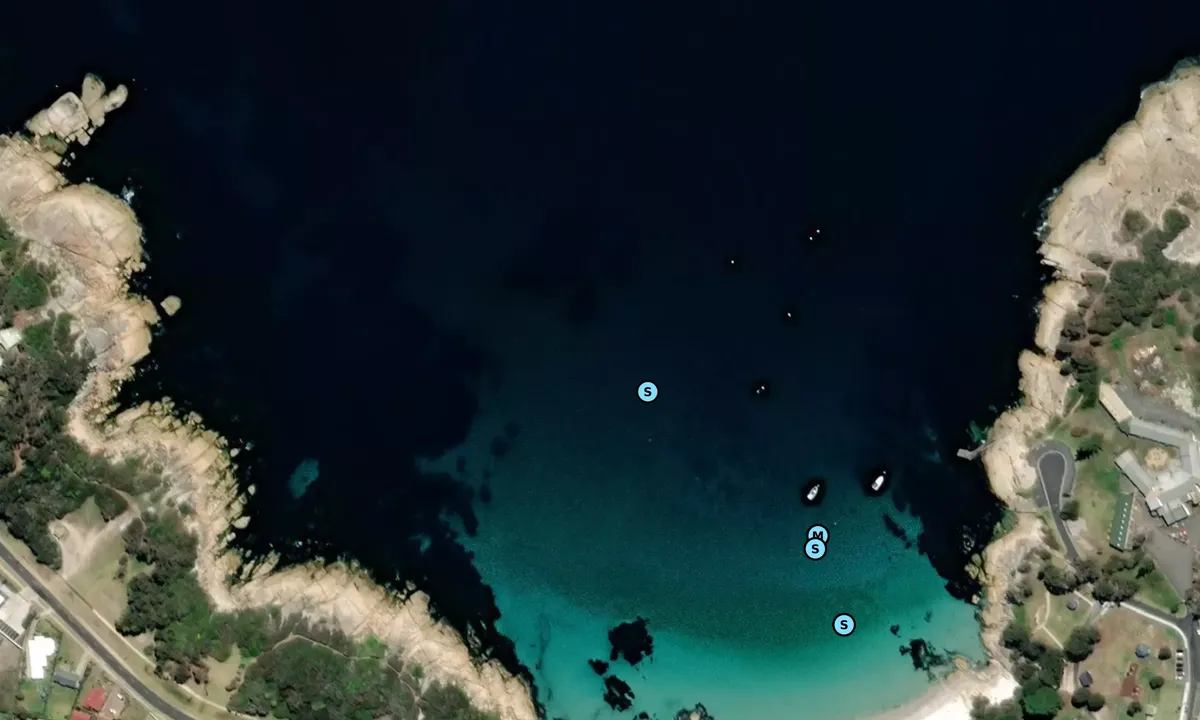 Satelite image of Bicheno bay