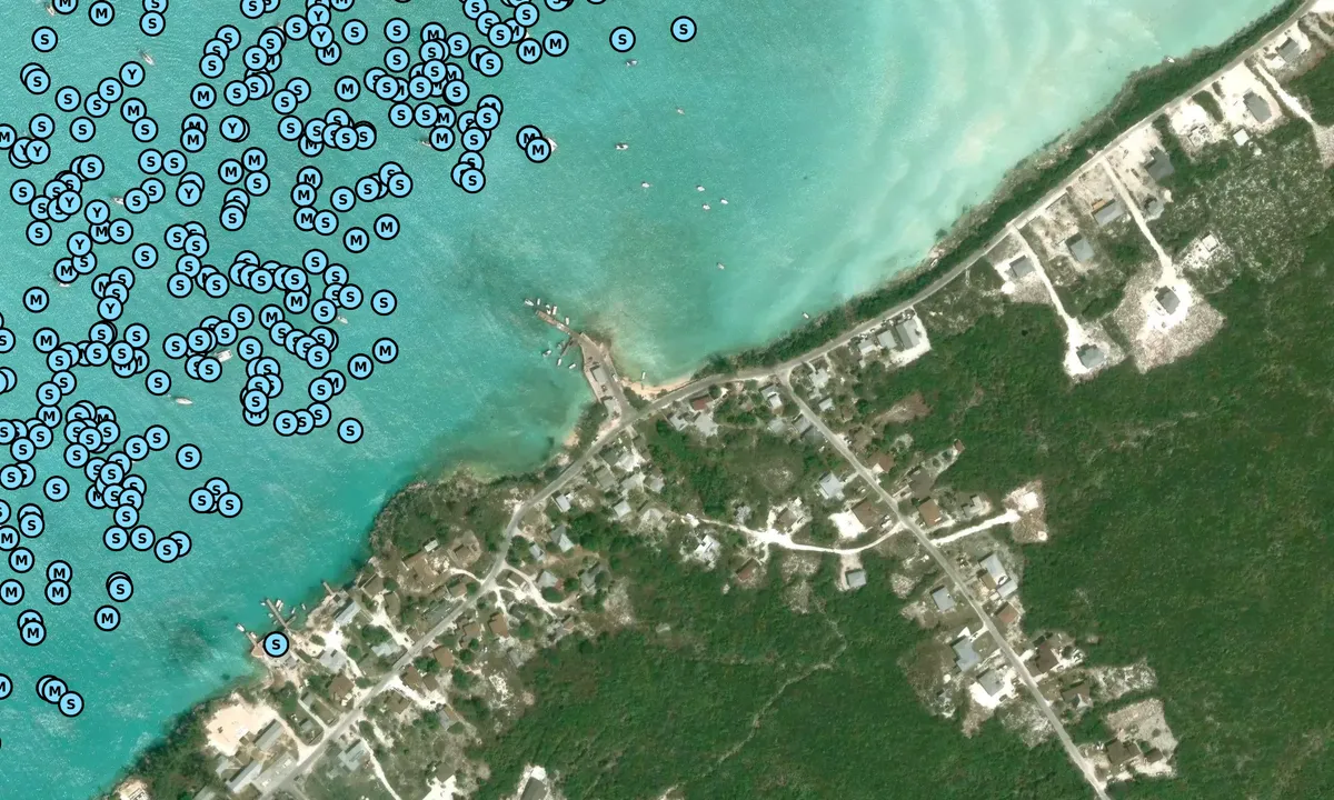 Satelite image of Black Point Settlement Town Dock