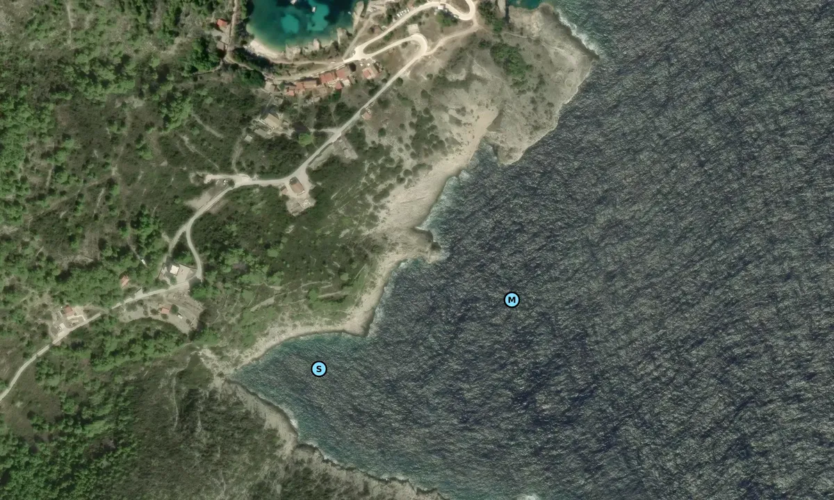 Satelite image of Blue Cave - Biševo