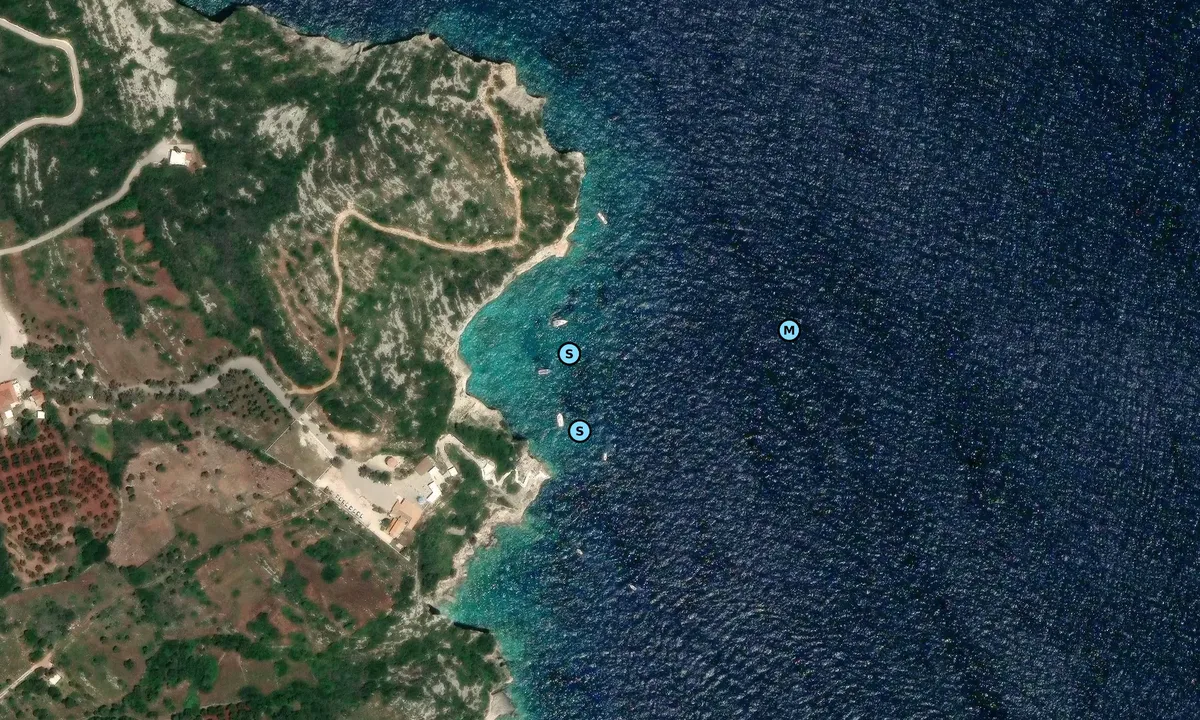 Satelite image of Blue Caves Agios Nikolaos