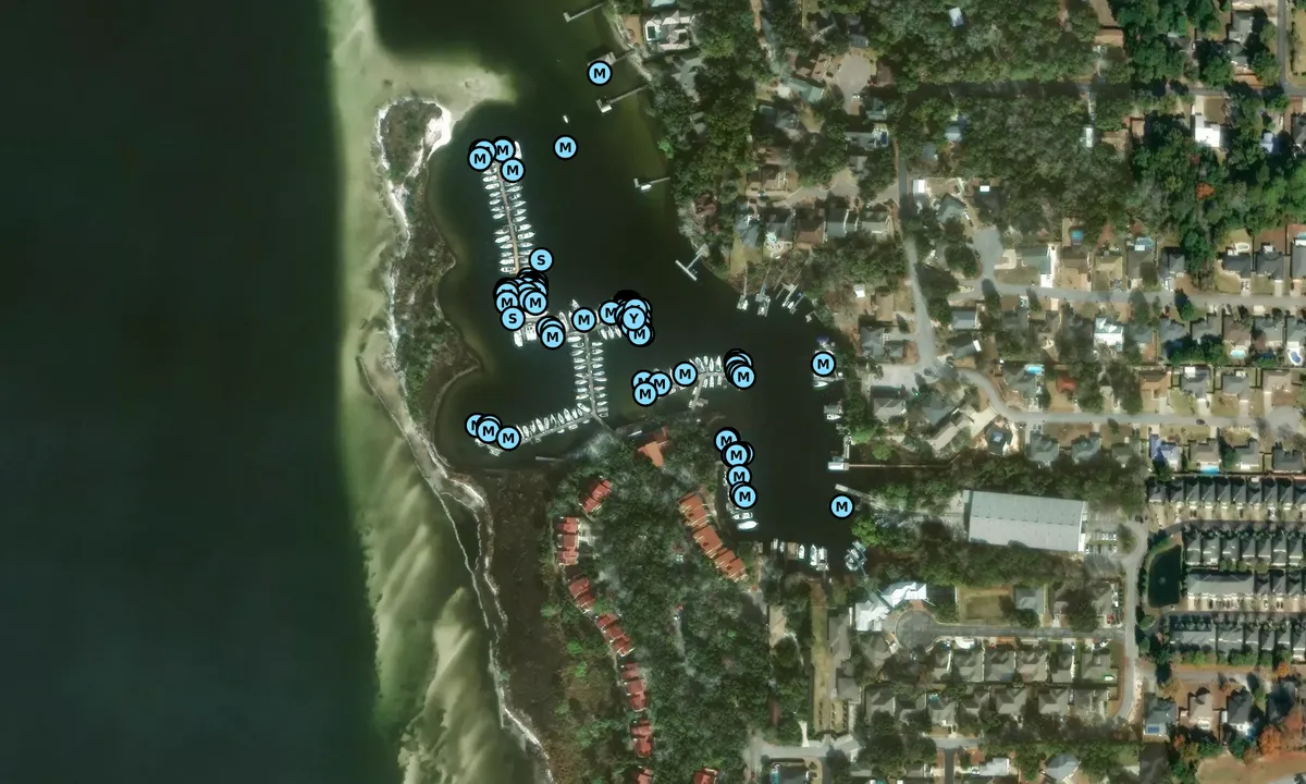 Satelite image of Bluewater Bay Marina