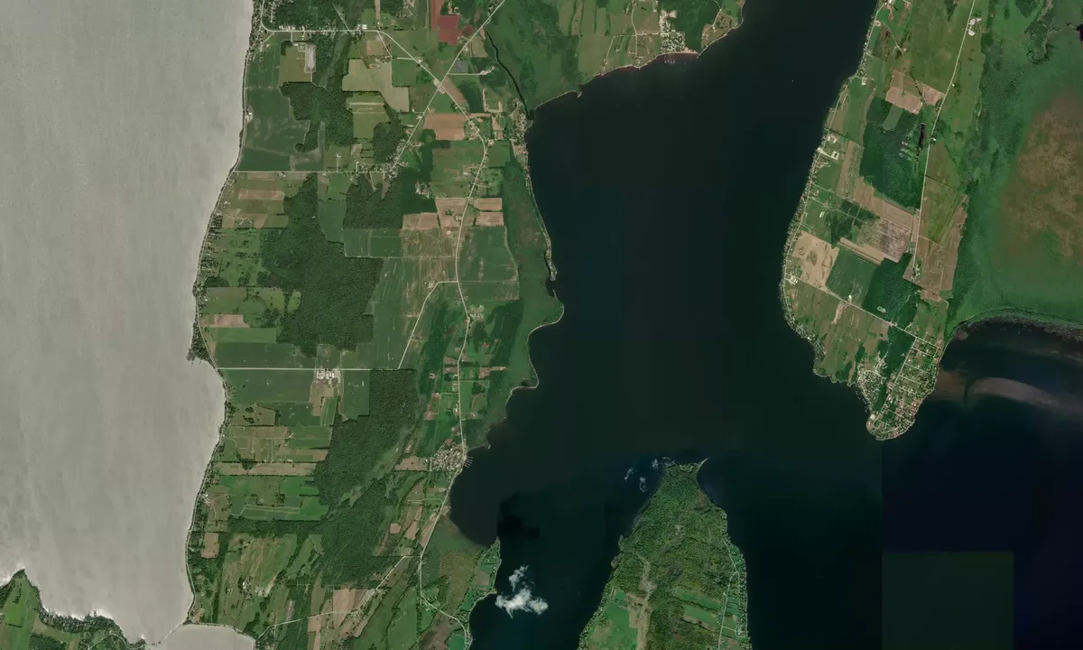 Flyfoto av Bluff Bay