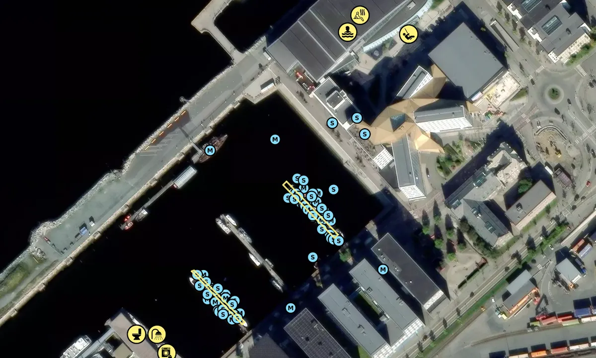 Satelite image of Brattørbassenget gjestehavn