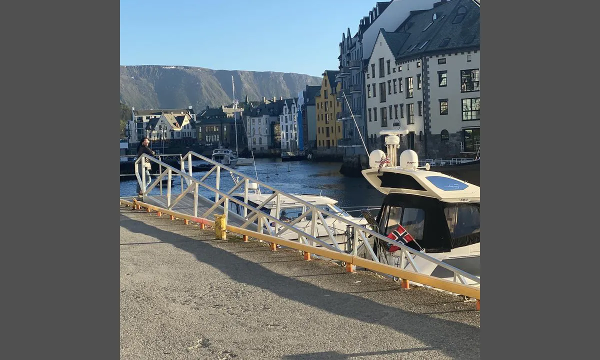 Ålesund Gjestehavn Brosundet: {"base": "no", "no": "Utsikt s\u00f8r- s\u00f8rvest.", "se": "Utsikt syd-sydv\u00e4st.", "en": "View south-southwest.", "da": "Udsigt syd-sydvest."}