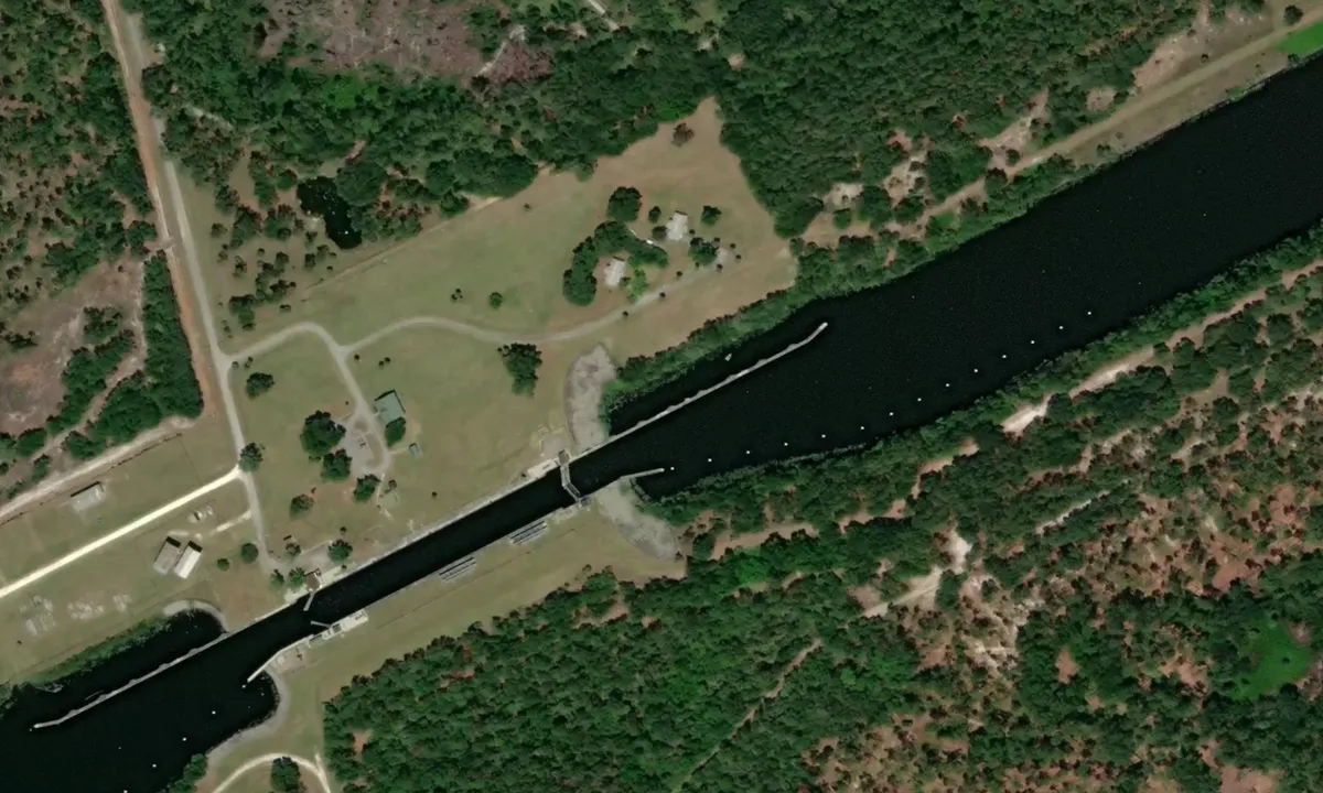 Satelite image of Buckman Lock