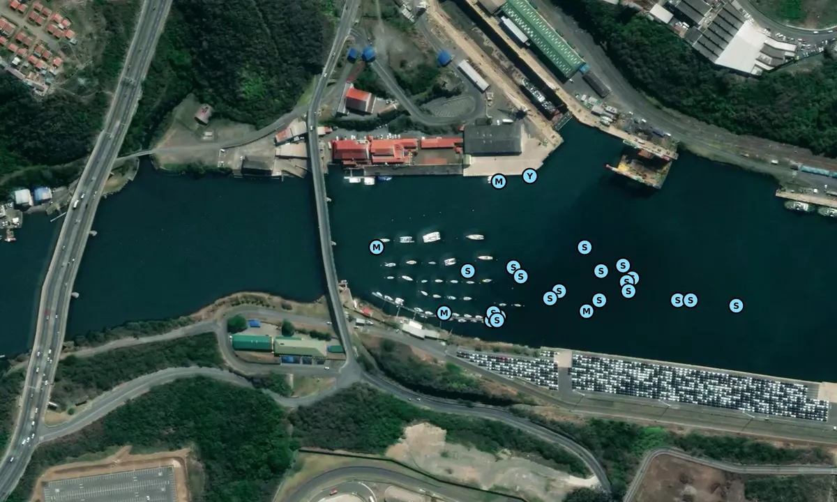 Satelite image of Buffalo River Yacht Club, East London