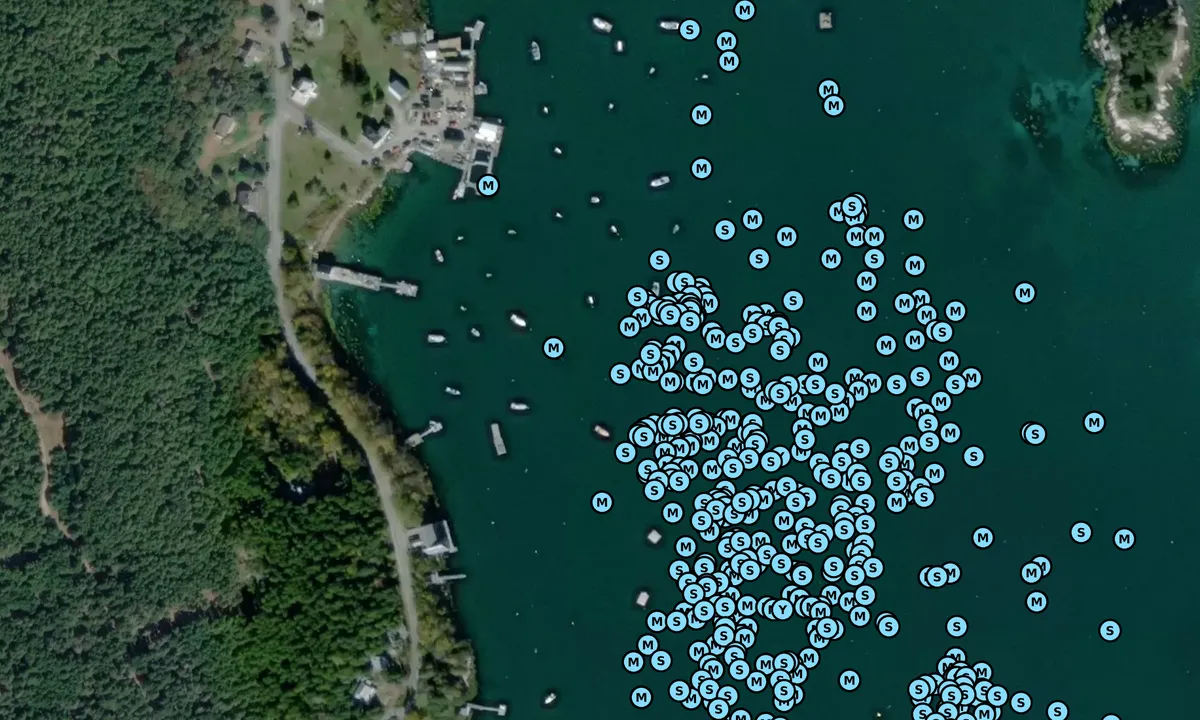 Satelite image of Burnt Coat Harbor