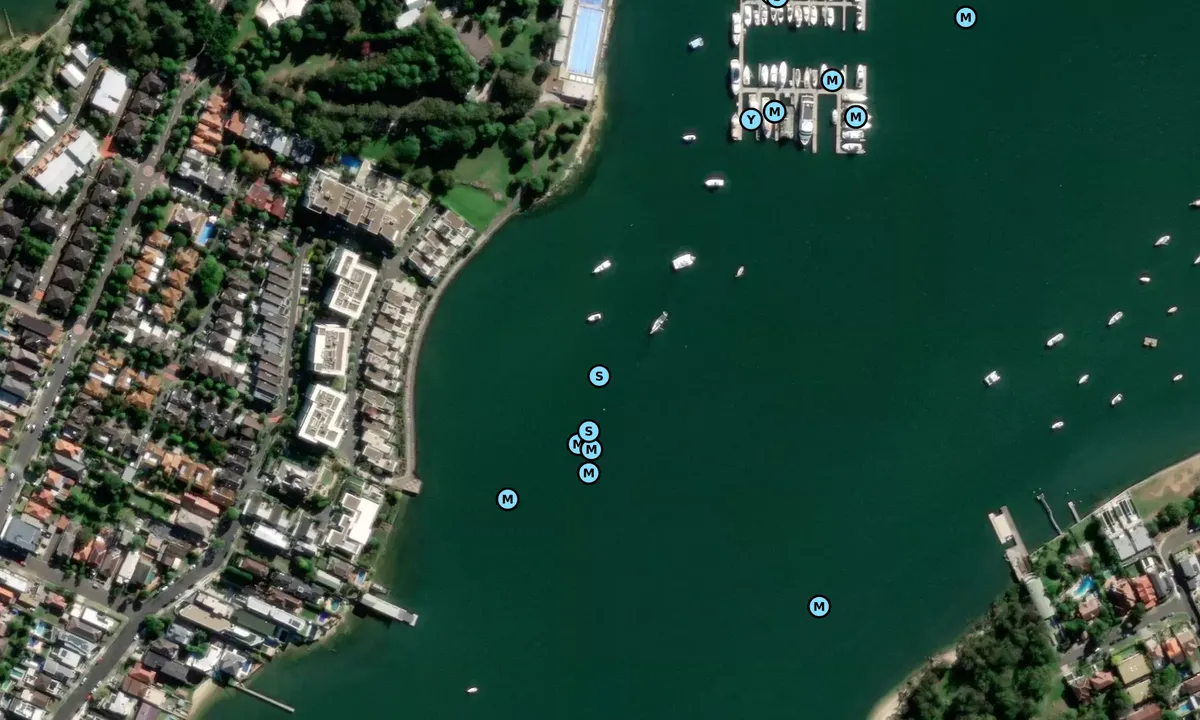 Satelite image of Cabartia Park (moorings)