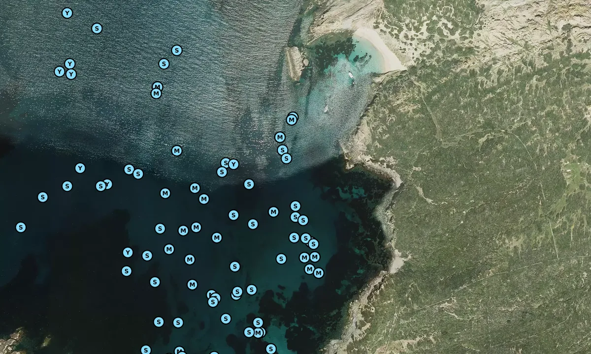Satelite image of Cala Arenal den Moro