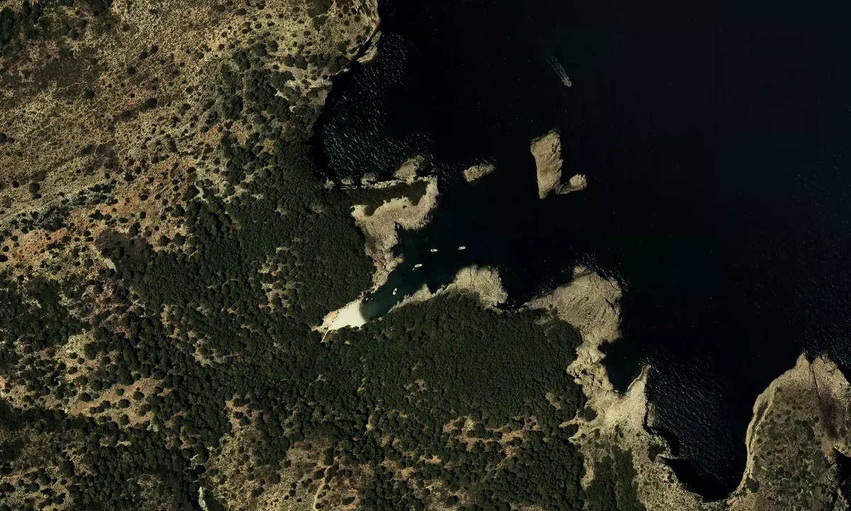 Flyfoto av Cala Ferriol
