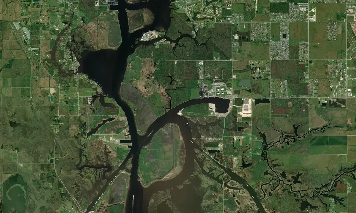 Flyfoto av Calcasieu Point Landing
