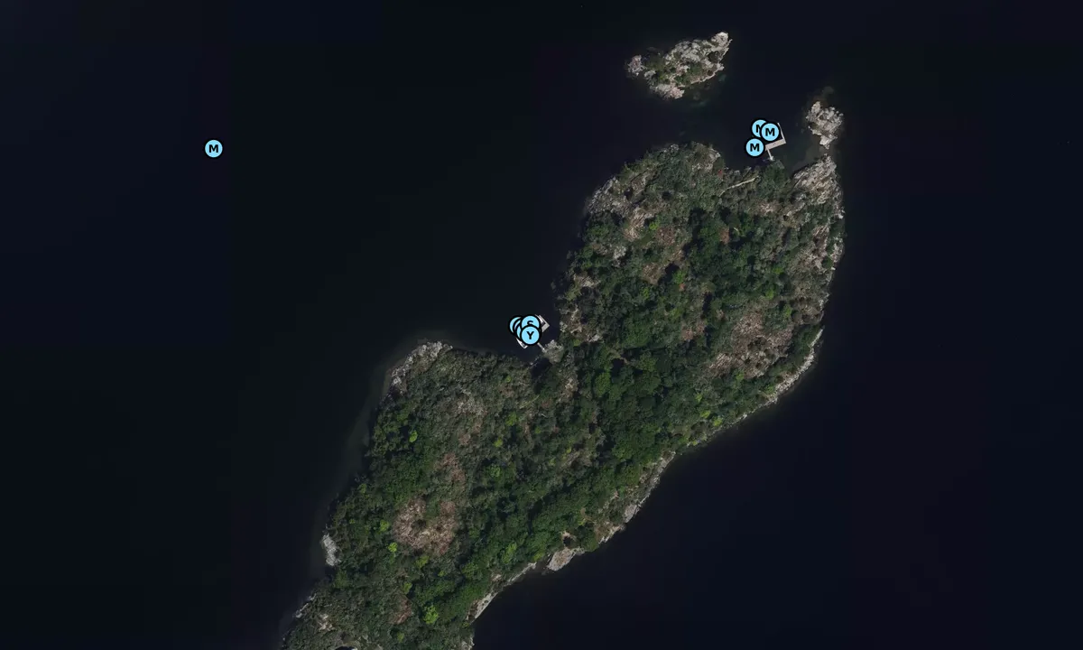 Satelite image of Cedar Island West Dock (Parks Canada)