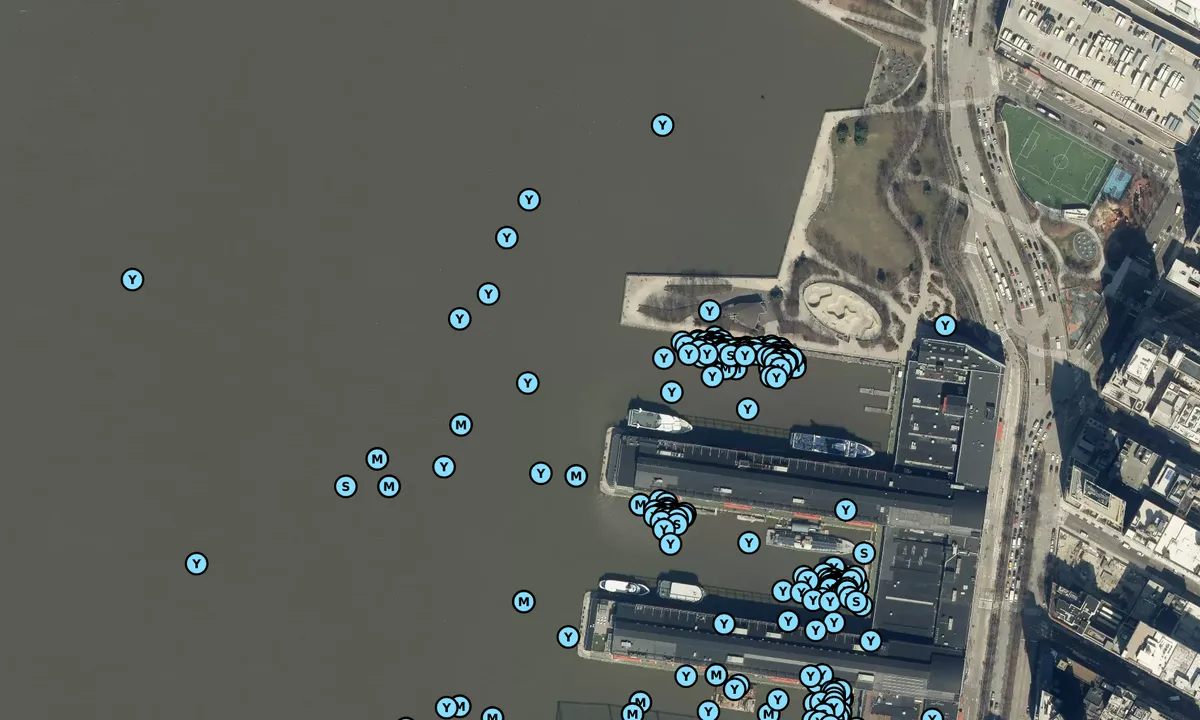 Satelite image of Chelsea Piers Maritime Center