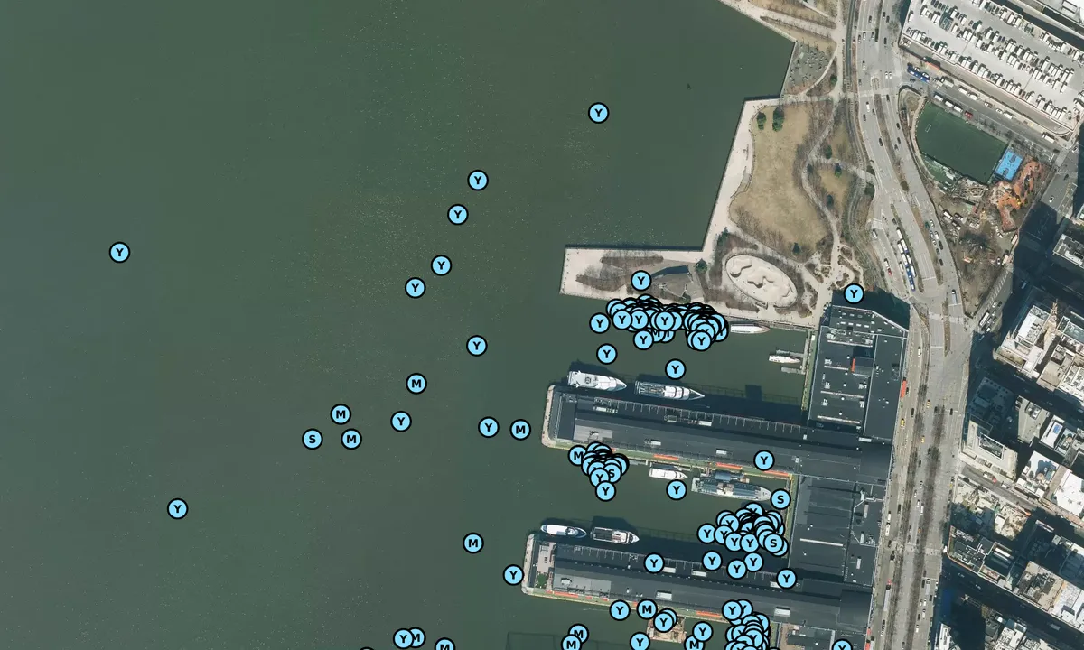 Satelite image of Chelsea Piers Maritime Center