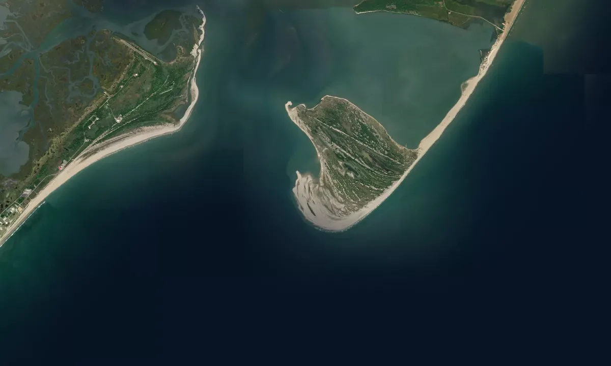 Flyfoto av Chincoteague Inlet South