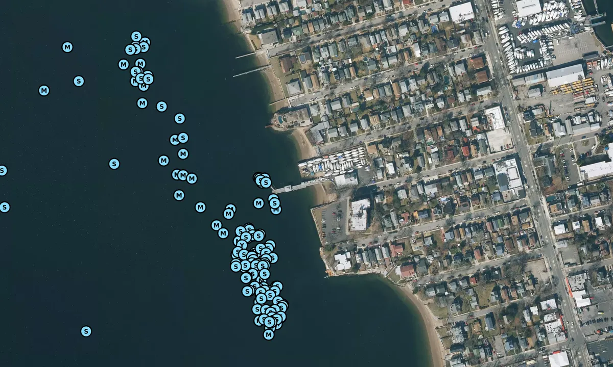 Satelite image of City Island Yacht Club - Bronx