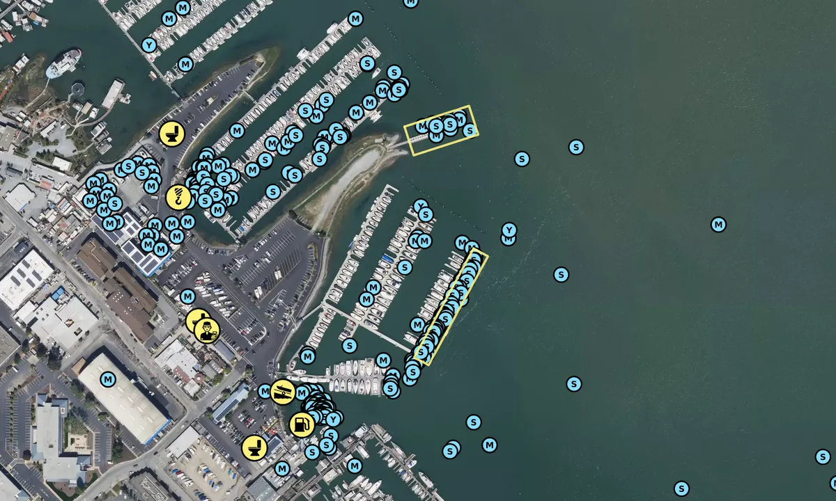 Satelite image of Clipper Yacht Harbor - Sausalito