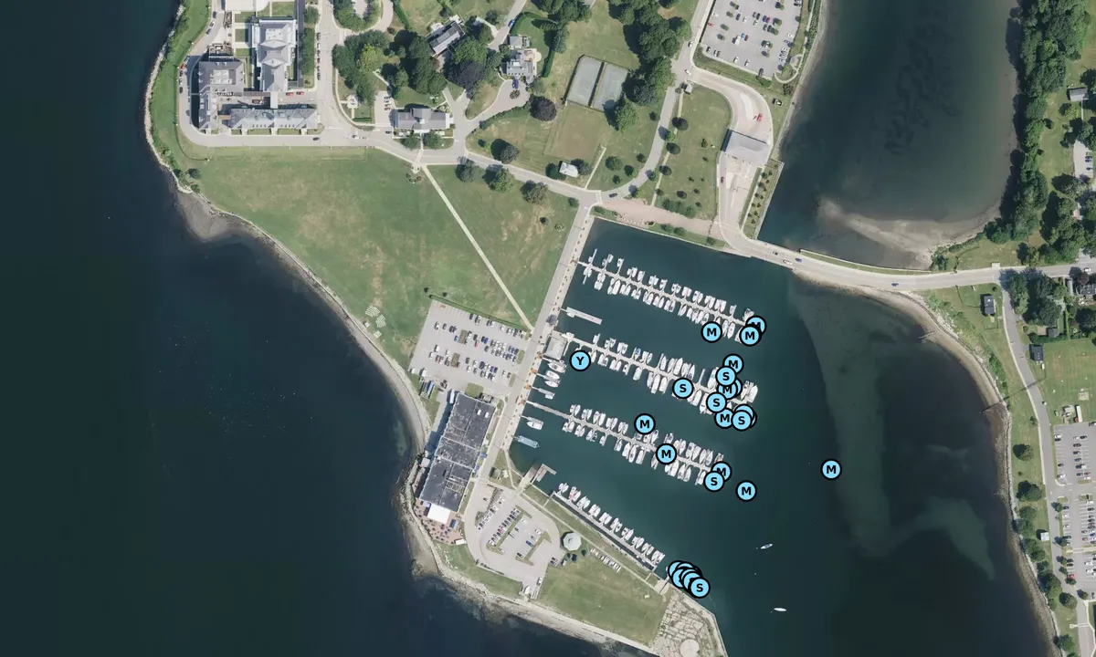 Satelite image of Coasters Harbor Island Marina, MWR