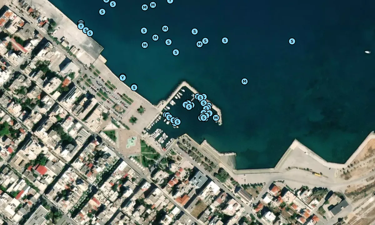 Satelite image of Corinth harbour