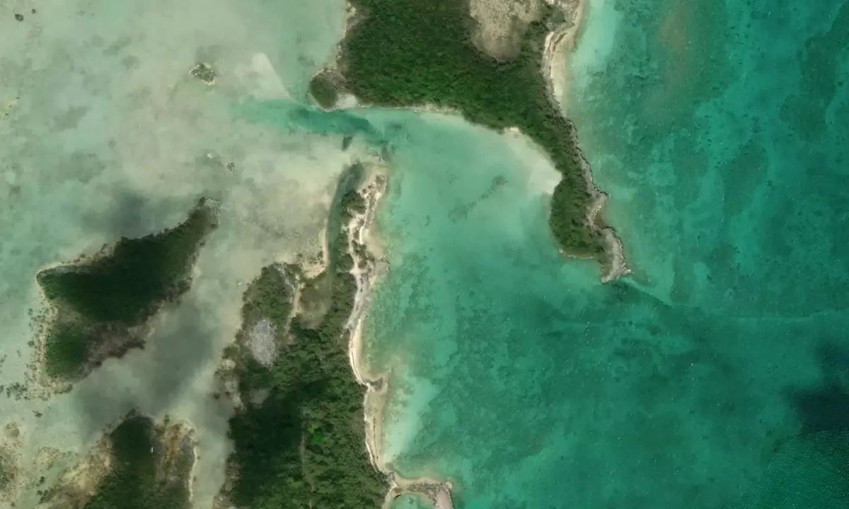 Satelite image of Cormorant Cay